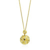 Vintage Style Paved Ball Pendant Necklace