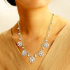 80ctw Oval Link Chain Floral Pendant Statement Necklace