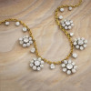 80ctw Oval Link Chain Floral Pendant Statement Necklace