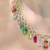 50ctw Multicut Multicolor One of Kind Link Statement Necklace