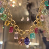 50ctw Multicut Multicolor One of Kind Link Statement Necklace
