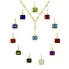 6ct Emerald Cut Birthstone Detachable Drop Link Necklace