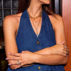 6ct Emerald Cut Birthstone Detachable Drop Link Necklace