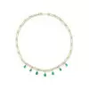 15ctw Pear Cut Emerald Link Chain Station Necklace