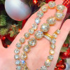 210ctw Round Cut White Sapphire Riviera Statement Necklace