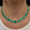 50ctw Oval Cut Emerald Rivera Statement Necklace