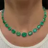 50ctw Oval Cut Emerald Rivera Statement Necklace