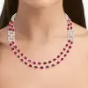 52ctw Oval Cut Ruby Art-deco Two Row Statement Necklace