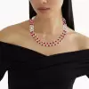 52ctw Oval Cut Ruby Art-deco Two Row Statement Necklace