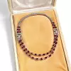 52ctw Oval Cut Ruby Art-deco Two Row Statement Necklace
