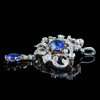 8ctw White and Blue Sapphire Vintage Pendant Necklace