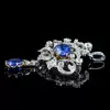 8ctw White and Blue Sapphire Vintage Pendant Necklace