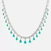 48ctw Pear Cut Paraiba Fringe Statement Necklace