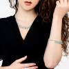 48ctw Pear Cut Paraiba Fringe Statement Necklace