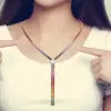 40ctw Princess Cut Muiticolor Sapphire Rainbow Necklace