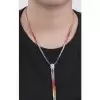 40ctw Princess Cut Muiticolor Sapphire Rainbow Necklace