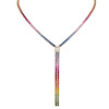 40ctw Princess Cut Muiticolor Sapphire Rainbow Necklace