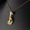 Round Cut Vintage Love Hand Pendant Necklace
