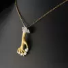 Round Cut Vintage Love Hand Pendant Necklace