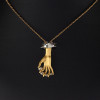 Round Cut Vintage Love Hand Pendant Necklace