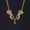 Pear Cut Emerald Vintage Love Hands Pendant Necklace