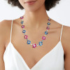 85ctw Blue and Ruby Flower Vintage Statement Necklace