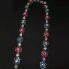 85ctw Blue and Ruby Flower Vintage Statement Necklace