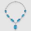 110ctw Emerald Cut Aquamrine Vintage Statement Necklace