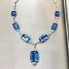 110ctw Emerald Cut Aquamrine Vintage Statement Necklace