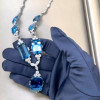 110ctw Emerald Cut Aquamrine Vintage Statement Necklace