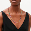 35ctw Round Multicolor Sapphire Rainbow Tennis Necklace