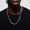 35ctw Round Multicolor Sapphire Rainbow Tennis Necklace