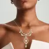 3.5ct Round Cut Vintage Bowknot Garland Necklace