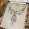 3.5ct Round Cut Vintage Bowknot Garland Necklace