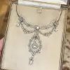 3.5ct Round Cut Vintage Bowknot Garland Necklace
