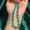 35ctw Multi-cut Emerald Statement Necklace