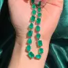 35ctw Multi-cut Emerald Statement Necklace