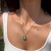 9.5ct Asscher Cut Emerald Vintage Pendant Necklace