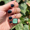 9.5ct Asscher Cut Emerald Vintage Pendant Necklace