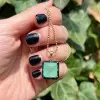 9.5ct Asscher Cut Emerald Vintage Pendant Necklace