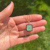 9.5ct Asscher Cut Emerald Vintage Pendant Necklace