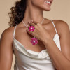 8.5ctw Ruby Nature-inspired Flower Pendant Necklace