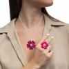 8.5ctw Ruby Nature-inspired Flower Pendant Necklace