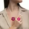 8.5ctw Ruby Nature-inspired Flower Pendant Necklace