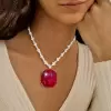 20ct Cushion Cut Ruby Statement Necklace
