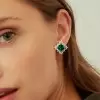 11.5ctw Cushion Cut Emerald Stud Earrings