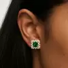 11.5ctw Cushion Cut Emerald Stud Earrings