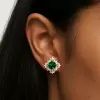 11.5ctw Cushion Cut Emerald Stud Earrings
