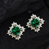 11.5ctw Cushion Cut Emerald Stud Earrings