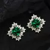 11.5ctw Cushion Cut Emerald Stud Earrings